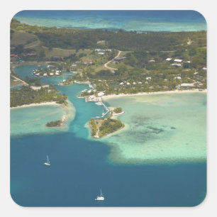 Sticker Carré Musket Cove Island Resort, Malolo Lailai Island
