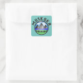 Sticker Carré Muskoka Design (Version 2) - Serviette de plage (Sac)
