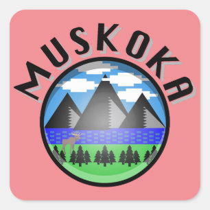Sticker Carré Muskoka Design (Version 2) - Serviette de plage