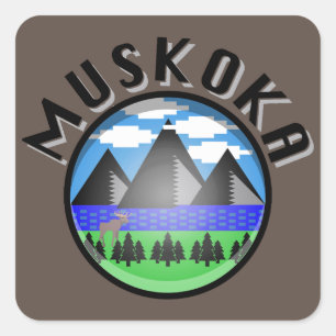 Sticker Carré Muskoka Design (Version 2) - Serviette de plage