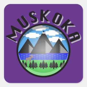 Sticker Carré Muskoka Design (Version 2) - Serviette de plage