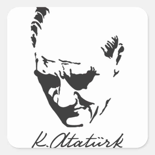 Sticker Carré Mustafa Kemal Ataturk (Devant)