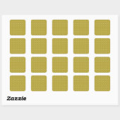 Sticker Carré  Mustard yellow white polka dots pattern  (Feuille)