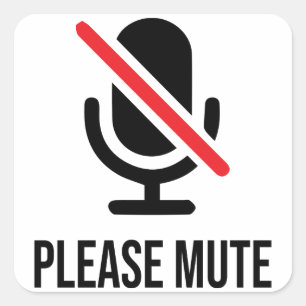 Sticker Carré Mute, tu es sur Mute, SHCM Mute