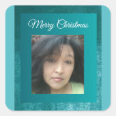 Sticker Carré MVB Faux Velvet Conception personnalisée Turquoise (Devant)