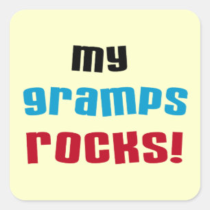 Sticker Carré My Gramps Rocks T-shirts et cadeaux