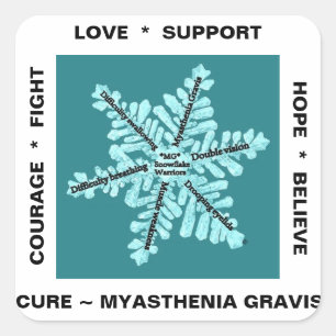 Sticker Carré Myasthenia Gravis La maladie des flocons de neige 