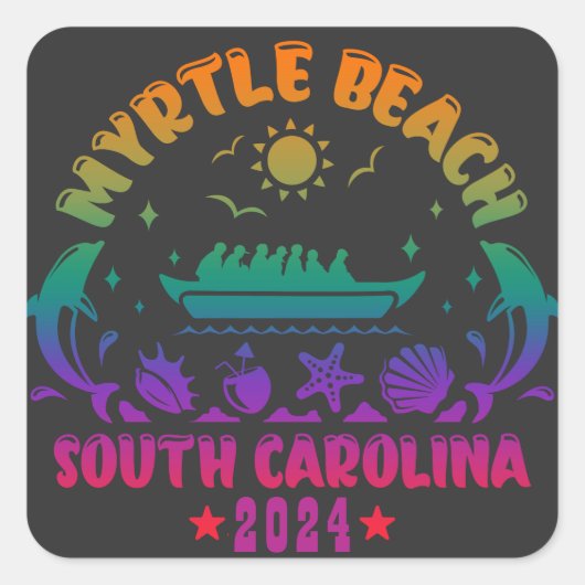 Sticker Carré Myrtle Beach Magic - South Carolina Adventures (Devant)