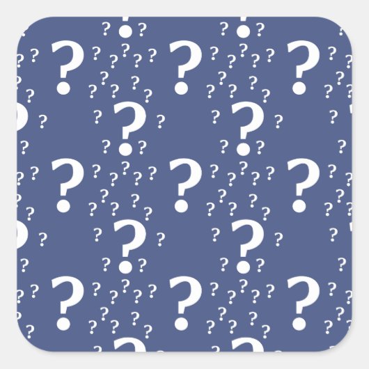 Sticker Carré Mystère question marque énigme puzzle bleu (Devant)