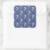 Sticker Carré Mystère question marque énigme puzzle bleu (Sac)