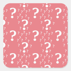 Sticker Carré Mystère question marque énigme puzzle corail