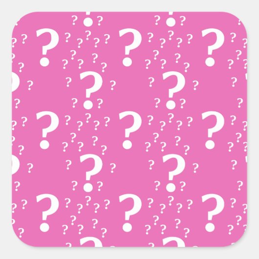 Sticker Carré Mystère question marque énigme puzzle rose (Devant)