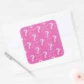 Sticker Carré Mystère question marque énigme puzzle rose (Enveloppe)