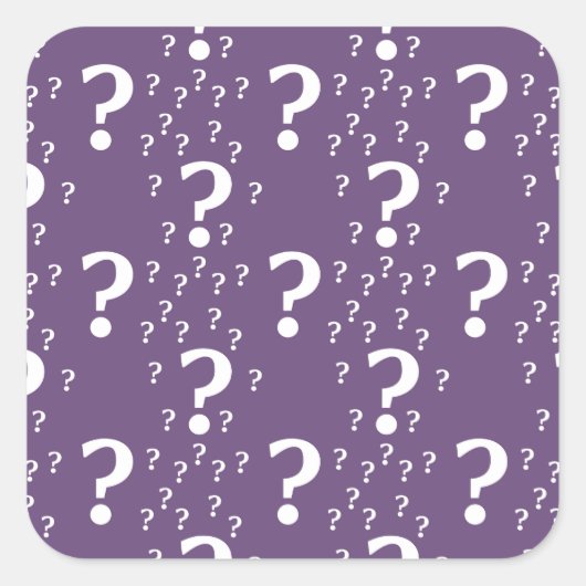 Sticker Carré Mystère question marque énigme puzzle violet (Devant)