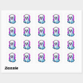 Sticker Carré Mystic Whispers, mignon Halloween Ghost (Feuille)