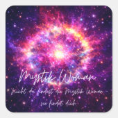 Sticker Carré Mystik Woman Aufkleber – Galaktisch schön (Devant)