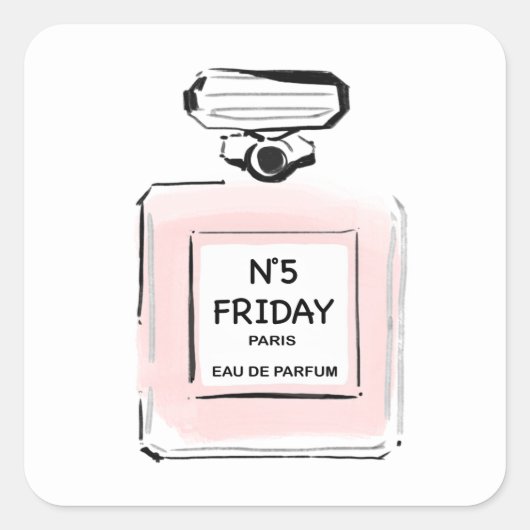 Sticker Carré N5 Vendredi Paris Bouteille parfum (Devant)