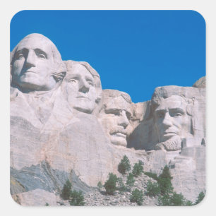 Sticker Carré NA, États-Unis, SD, mont Rushmore.