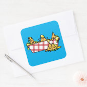 Sticker Carré Nachos Fromage fondu Jalapeno Nacho chips tortilla (Enveloppe)