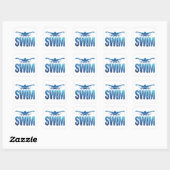 Sticker Carré Nage - Nage Vintage (Feuille)