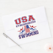 Sticker Carré Nage synchronisée USA (Enveloppe)
