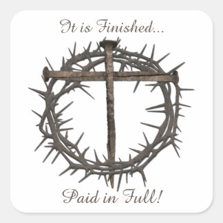 STICKER CARRÉ NAÏLES DE PÂQUES ET COURONNE DU CHRIST