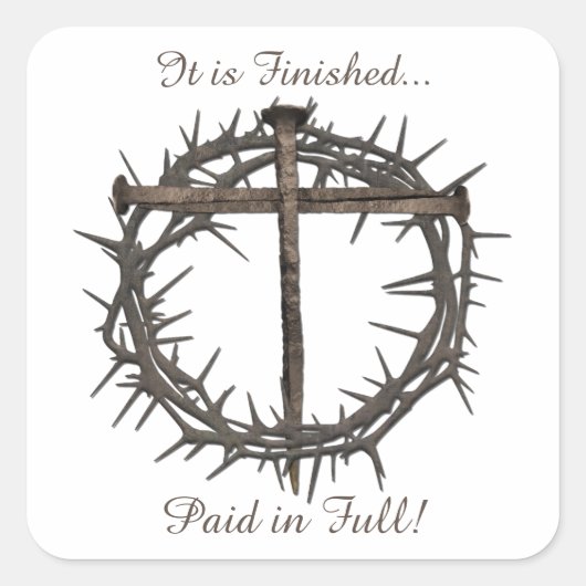 STICKER CARRÉ NAÏLES DE PÂQUES ET COURONNE DU CHRIST (Devant)