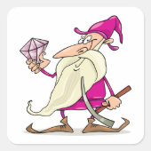 Sticker Carré Nain Avec Un Diamant (Devant)