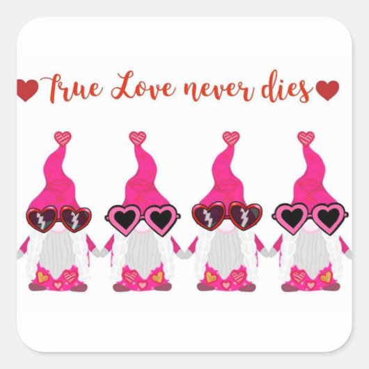 Sticker Carré Naissance de la Saint Valentin (Devant)