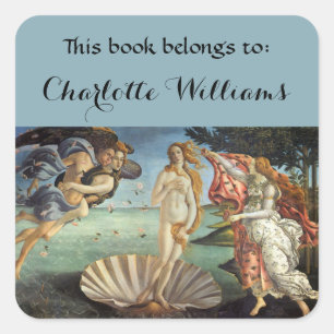 Sticker Carré Naissance de Vénus par Sandro Botticelli ex-libris