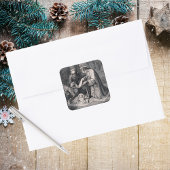 Sticker Carré Naissance du Christ Christian Noël Scène de la Nat