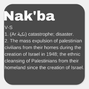 Sticker Carré Nakba Signification design Nakba Définition texte