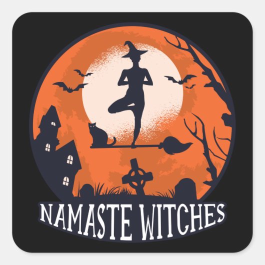 Sticker Carré Namaste Witches (Devant)