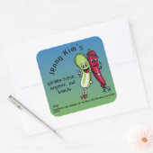 Sticker Carré Napa et Pepper Pals Drôle Cartoon Carré Kimchi (Enveloppe)