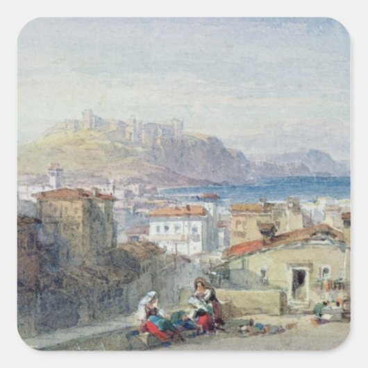 Sticker Carré Naples, 19e siècle; aquarelle; (Devant)