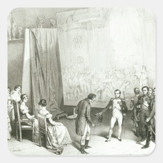 Sticker Carré Napoléon I visite le Studio de David (Devant)