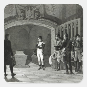 Sticker Carré Napoléon méditant avant la tombe