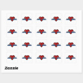 Sticker Carré Narwhal Couple (Feuille)