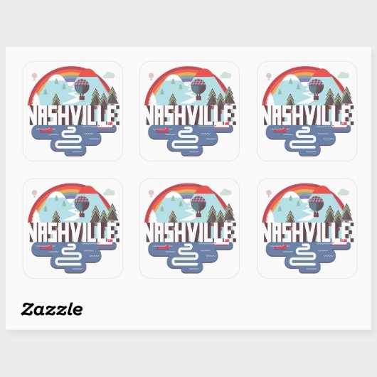 Sticker Carré Nashville En Design (Feuille)