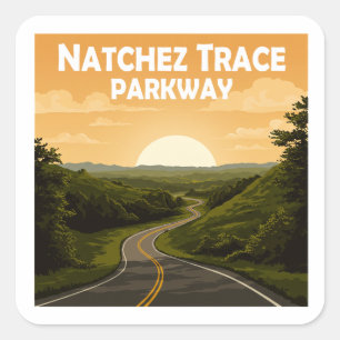 Sticker Carré Natchez Trace Parkway Mississippi Paysage