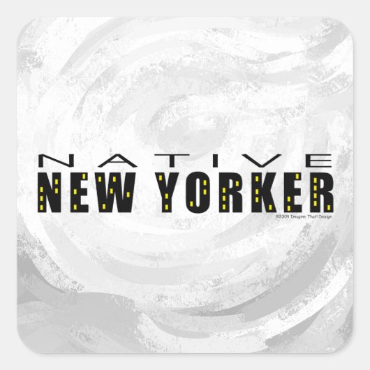 Sticker Carré Natif New Yorkais noir (Devant)