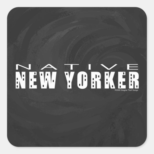 Sticker Carré Natif New Yorkais noir (Devant)