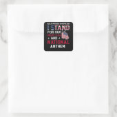 Sticker Carré National Anthem - Usa Flag Design (Sac)