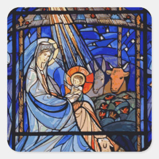 Sticker Carré Nativité du style Verre Trait