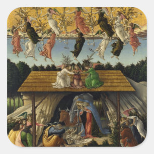 Sticker Carré NATIVITÉ MYSTIQUE de Sandro Botticelli ,Noël
