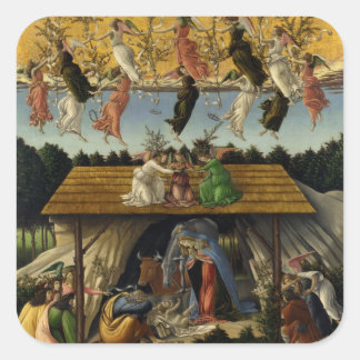 Sticker Carré NATIVITÉ MYSTIQUE de Sandro Botticelli ,Noël