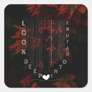 Sticker Carré Nature Amour Moderne