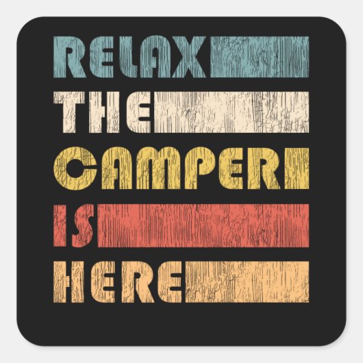 Sticker Carré Nature Aventure Camper Motorhome Camping Cadeau (Devant)