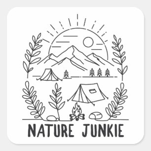 Sticker Carré Nature Junkie