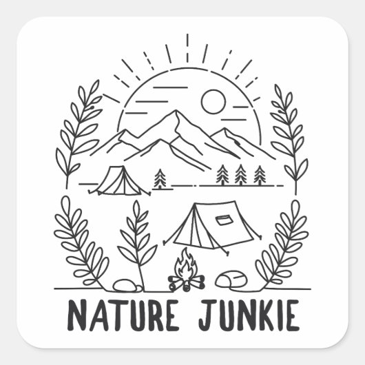 Sticker Carré Nature Junkie (Devant)